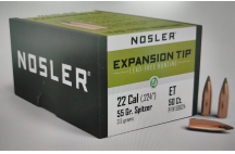 Пули NOSLER 22 клб. (.224") 55 гр. E-Tip (100шт) p/n 59624 . В НАЛИЧИИ.