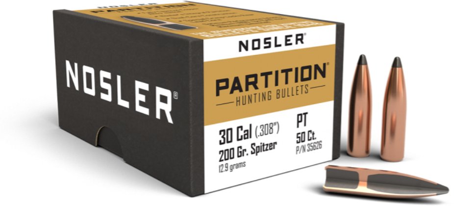 Пули NOSLER 30CAL. (308/30-06/300Win.) 200GR. PARTITION (50шт) P/N 35626
