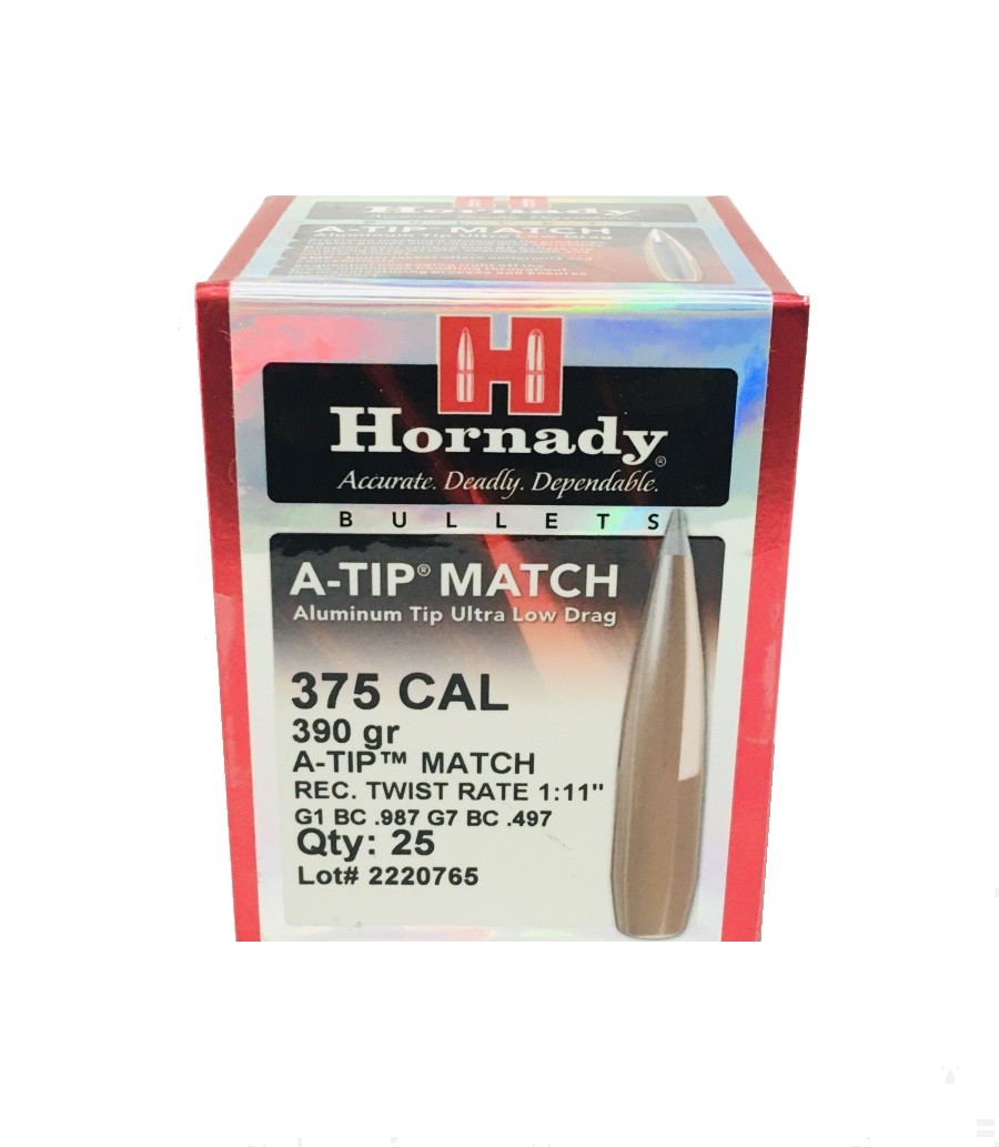 Пули HORNADY 375 CAL. (.375"/9,55мм) 390 GR. A-Tip Match (25шт) P/N 3729. В НАЛИЧИИ.