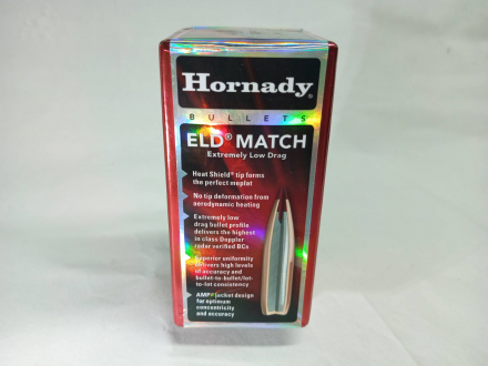 Пули HORNADY 6,5 ММ. (.264") 123 GR. ELD-MATCH (100шт) P/N 26176. В НАЛИЧИИ