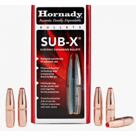 Пули HORNADY 30 CAL. (.308") 190 GR. Sub-X (100шт) P/N 30730. В НАЛИЧИИ.