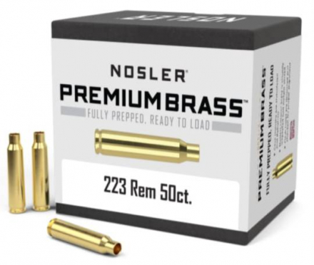 Гильзы Nosler 223 Rem. SRP. PREMIUM BRASS. Латунные, без капсюля (50шт). p/n10070. В НАЛИЧИИ,