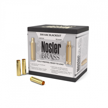 Гильзы Nosler 300 AAC BLACKOUT. PREMIUM BRASS. Латунные, без капсюля (50шт). p/n 45123. В НАЛИЧИИ,