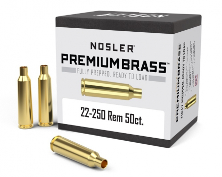 Гильзы Nosler 22-250 Rem. PREMIUM BRASS. Латунные, без капсюля (50шт). p/n10065. В НАЛИЧИИ.