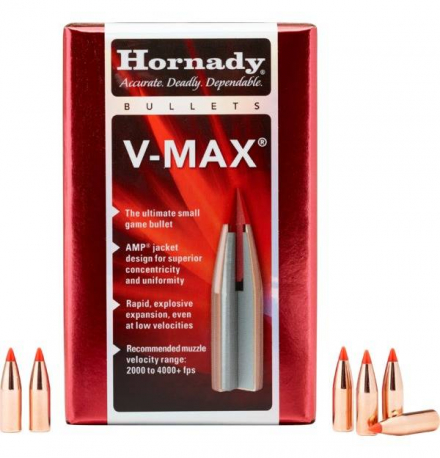 Пули HORNADY 22 клб. (.224") 53 гр. V-Max  (100шт) P/N 22265. В НАЛИЧИИ.