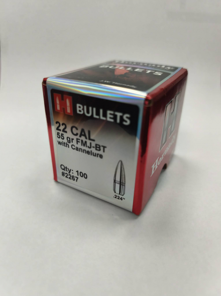 Пули HORNADY 22 клб. (.224") 55гр. FMG-BT с каннелюрами (100шт) P/N 2267. В НАЛИЧИИ