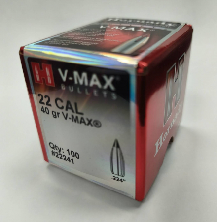 Пули HORNADY 22 клб. (.224") 40 гр. V-MAX (100шт) P/N 22241. В НАЛИЧИИ